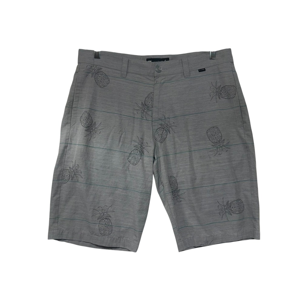 TravisMathew Mens Grey Pineapple Print Golf Shorts Stretch Casual Sz 35‎